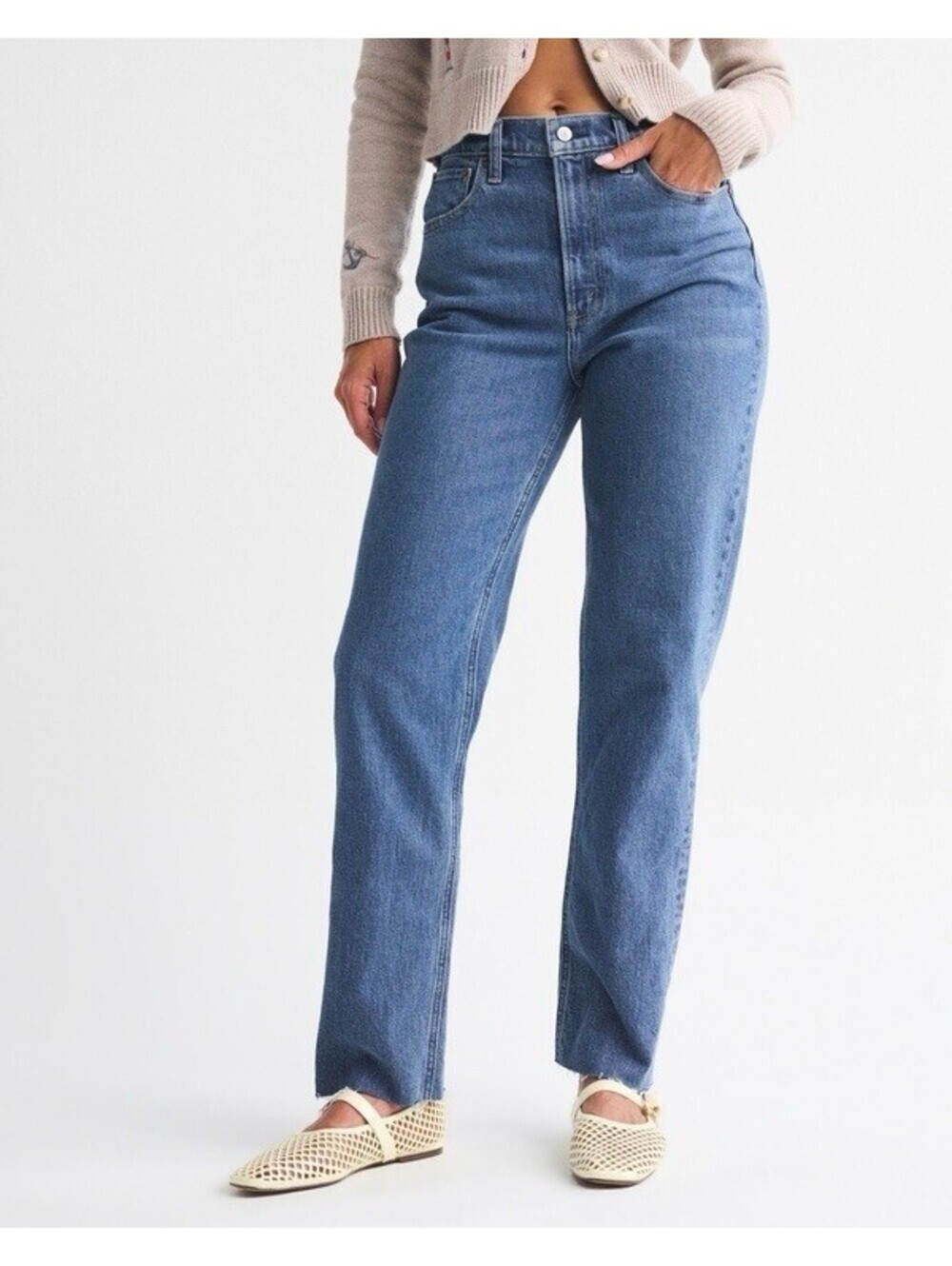 Abercrombie & Fitch Jeans Curve Love 90s Straight Ultra High Rise Denim Size 25